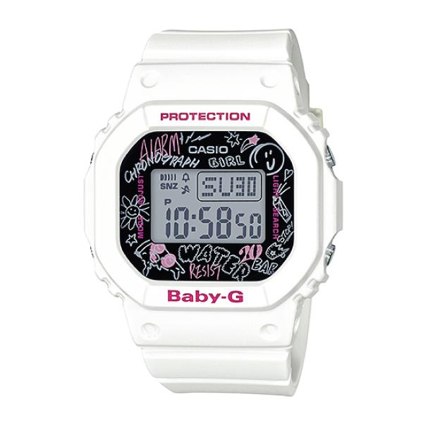 Casio Baby-G POPULAR SQUARE FACE White Resin Band Watch BGD560SK-7D BGD-560SK-7D BGD-560SK-7 Watchspree