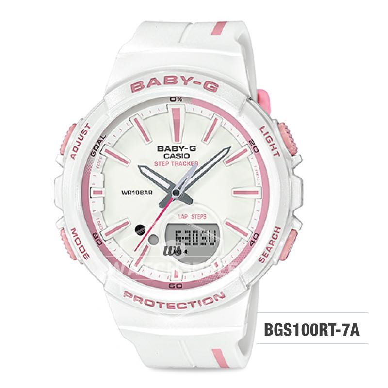 Casio Baby-G PUNTO IT DESIGN BGS-100 Step Tracker For Running Series White Resin Band Watch BGS100RT-7A Watchspree