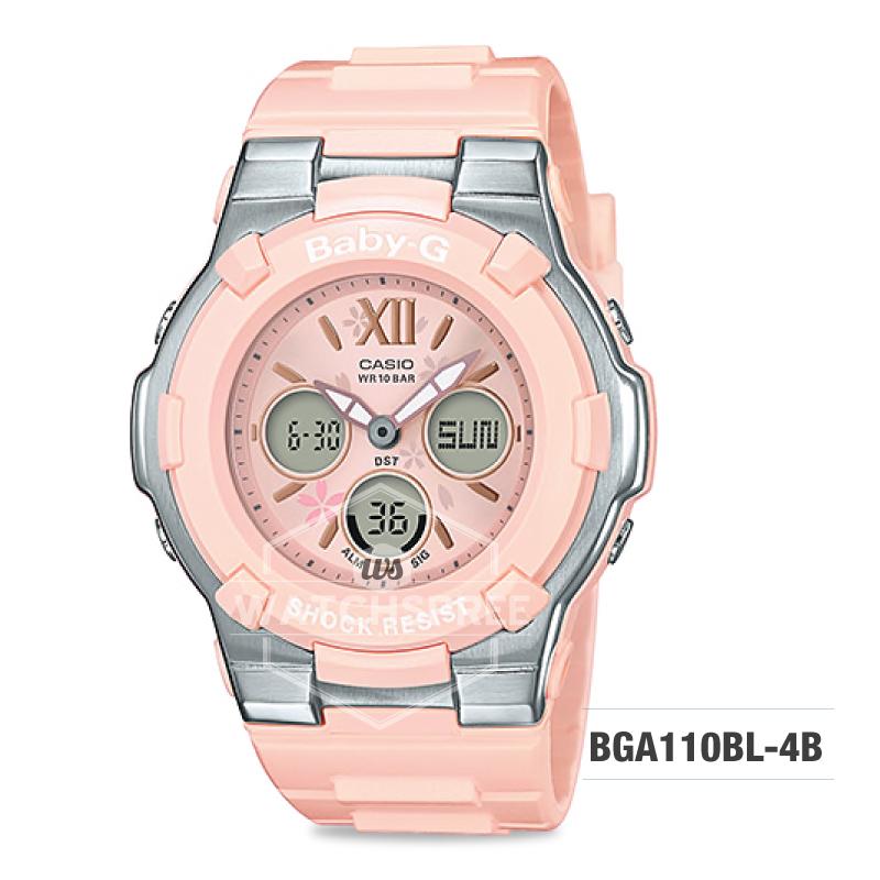 Casio Baby-G Pastel Color Series Peach Resin Band Watch BGA110BL-4B BGA-110BL-4B Watchspree
