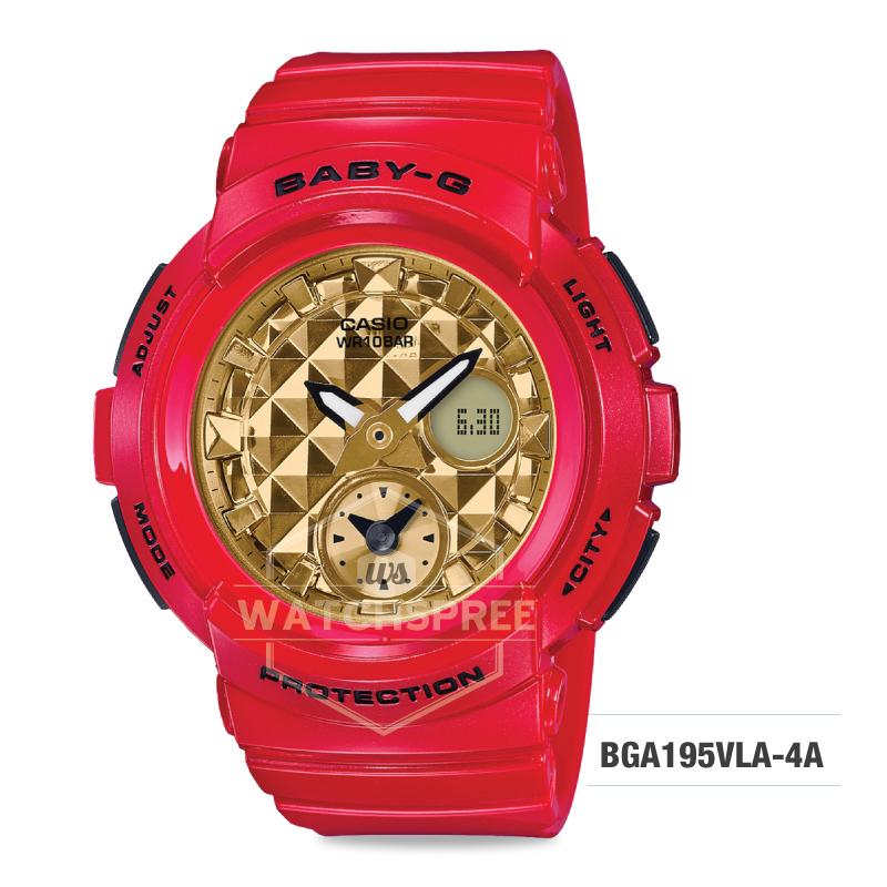 Casio Baby-G Red x Gold Series Red Resin Band Watch BGA195VLA-4A Watchspree