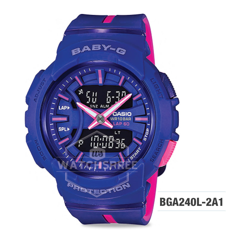 Casio Baby-G Running Series Blue Resin Band Watch BGA240L-2A1 Watchspree