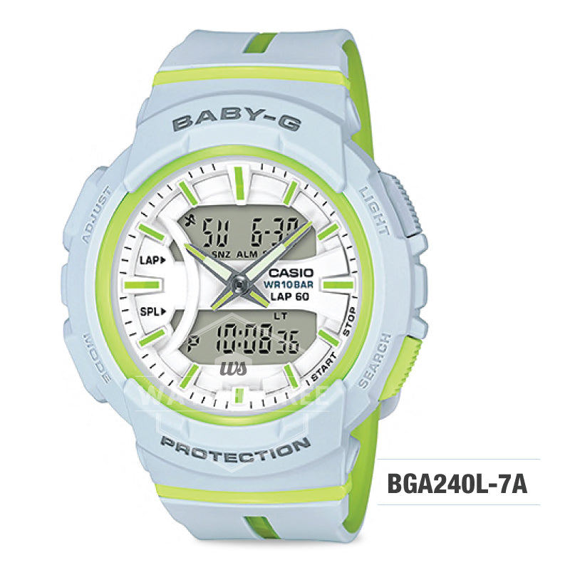 Casio Baby-G Running Series Light Grey Resin Band Watch BGA240L-7A Watchspree