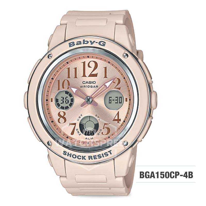 Casio Baby-G Special Color Models Pink Beige Resin Band Watch BGA150CP-4B BGA-150CP-4B Watchspree