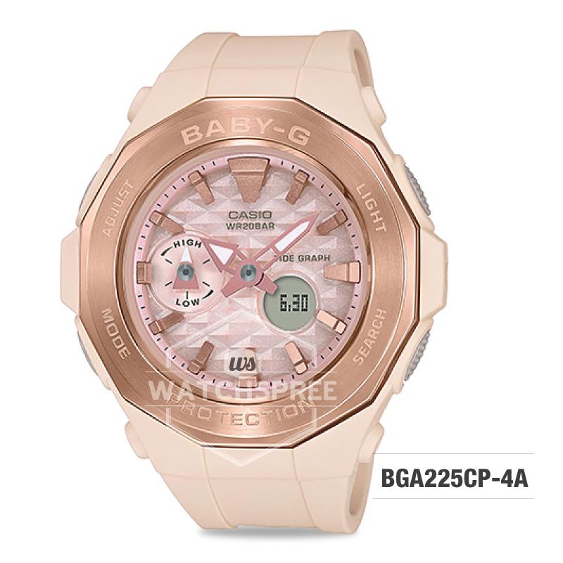 Casio Baby-G Special Color Models Pink Beige Resin Band Watch BGA225CP-4A BGA-225CP-4A Watchspree