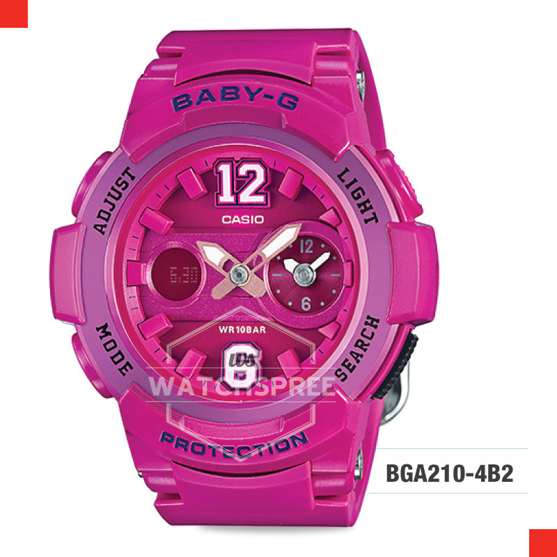Casio Baby-G Sporty BGA-210 Series Standard Analog-Digital Ladies' Watch BGA210-4B2 BGA-210-4B2 Watchspree