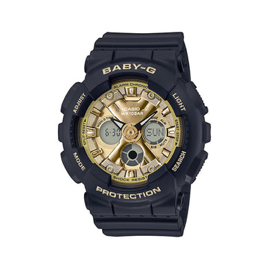 Casio Baby-G Standard Analog-Digital BA-130 Brilliantly Series Black Resin Band Watch BA130-1A3 BA-130-1A3 Watchspree