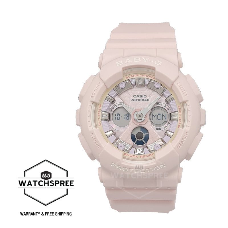 Casio Baby-G Standard Analog-Digital BA-130 Series Light Pink Resin Band Watch BA130WP-4A BA-130WP-4A Watchspree