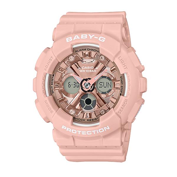 Casio Baby-G Standard Analog-Digital BA-130 Series Pink Resin Band Watch BA130-4A BA-130-4A Watchspree