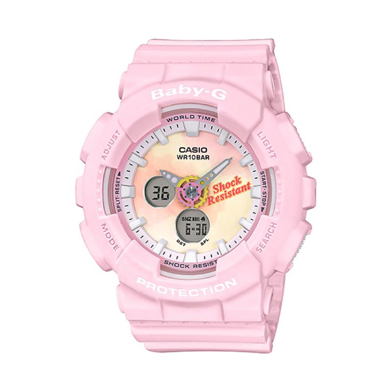 Casio Baby-G Standard Analog-Digital Beach Fashions Pink Resin Band Watch BA120TG-4A BA-120TG-4A Watchspree