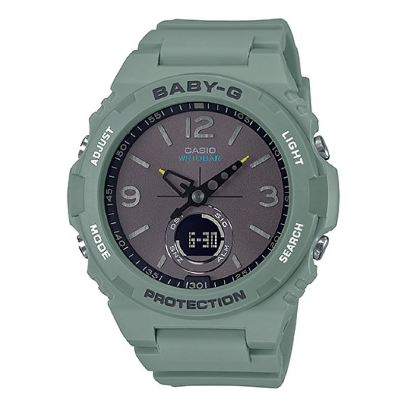 Casio Baby-G Standard Analog-Digital Green Resin Band Watch BGA260-3A BGA-260-3A Watchspree