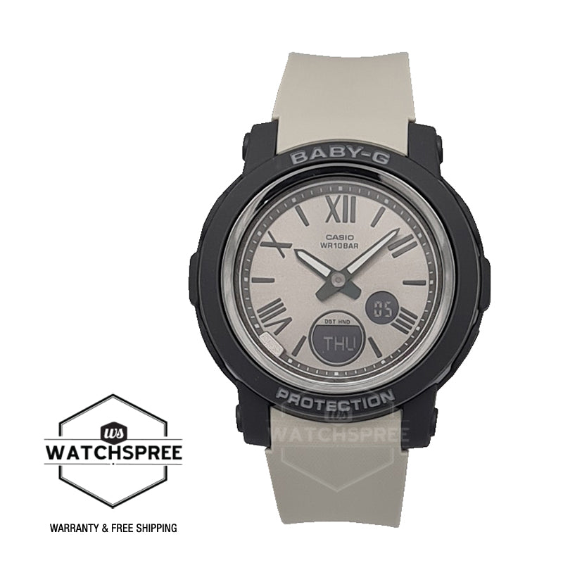 Casio Baby-G Standard Analog-Digital Light Grey Resin Band Watch BGA290-8A BGA-290-8A Watchspree
