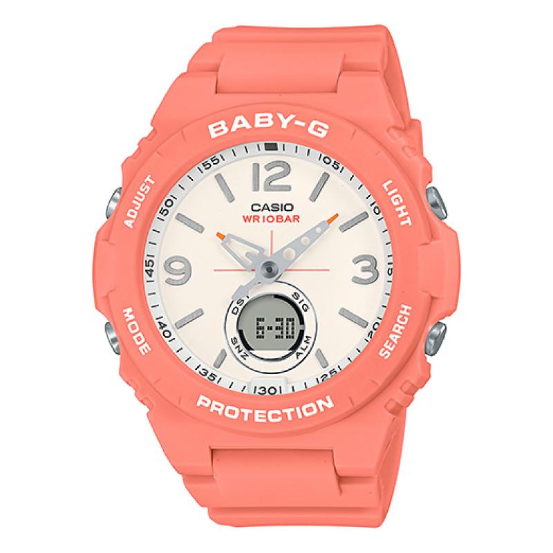 Casio Baby-G Standard Analog-Digital Orange Resin Band Watch BGA260-4A BGA-260-4A Watchspree