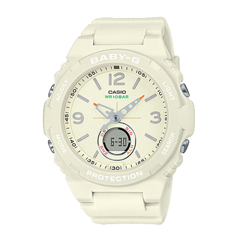 Casio Baby-G Standard Analog-Digital White Resin Band Watch BGA260-7A BGA-260-7A Watchspree