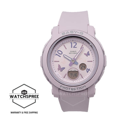 Casio Baby-G Standard Analog-Digital with Butterflies Accents Lavender Resin Band Watch BGA290BD-6A BGA-290BD-6A Watchspree
