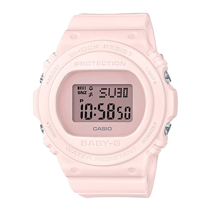 Casio Baby-G Standard Digital New Round Face Pink Resin Band Watch BGD570-4D BGD-570-4D BGD-570-4 Watchspree