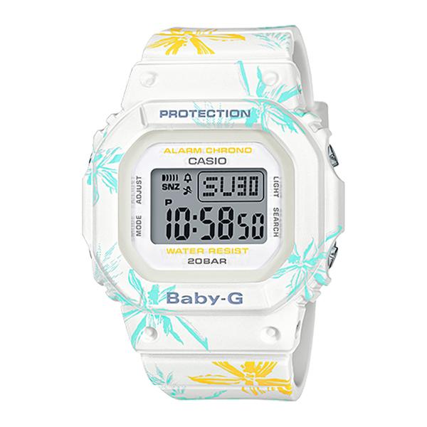 Casio Baby-G Summer Flower Pattern White Resin Band Watch BGD560CF-7D BGD-560CF-7D Watchspree