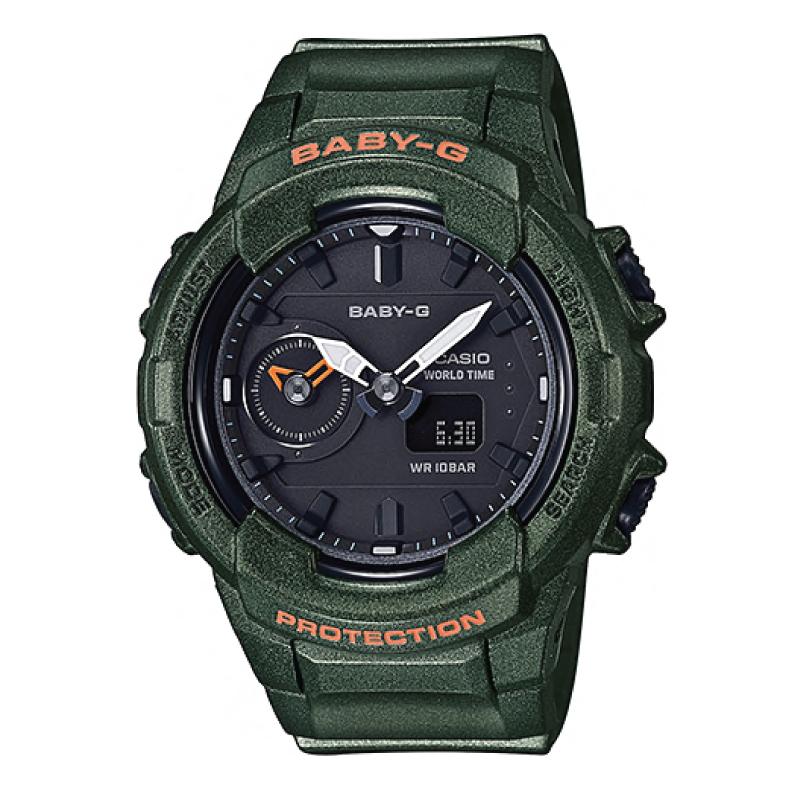 Casio Baby-G Unisex Design BGA-230 Series Khaki Resin Band Watch BGA230S-3A Watchspree