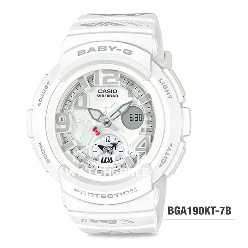 Casio Baby-G x Hello Kitty Limited Edition White Resin Band Watch BGA190KT-7B BGA-190KT-7B Watchspree