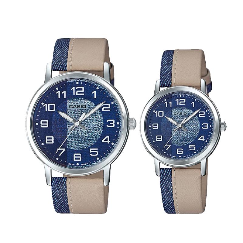 Casio Couple Leather Watch LTPE159L-2B2 MTPE159L-2B2 Watchspree