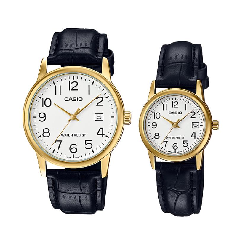 Casio Couple Leather Watch LTPV002GL-7B2 MTPV002GL-7B2 Watchspree