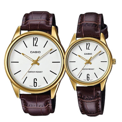 Casio Couple Leather Watch LTPV005GL-7B MTPV005GL-7B Watchspree