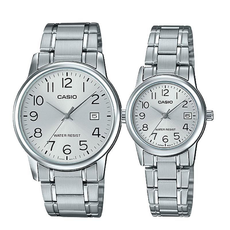 Casio Couple Stainless Steel Watch LTPV002D-7B MTPV002D-7B Watchspree