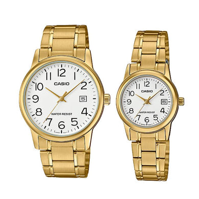 Casio Couple Stainless Steel Watch LTPV002G-7B2 MTPV002G-7B2 Watchspree