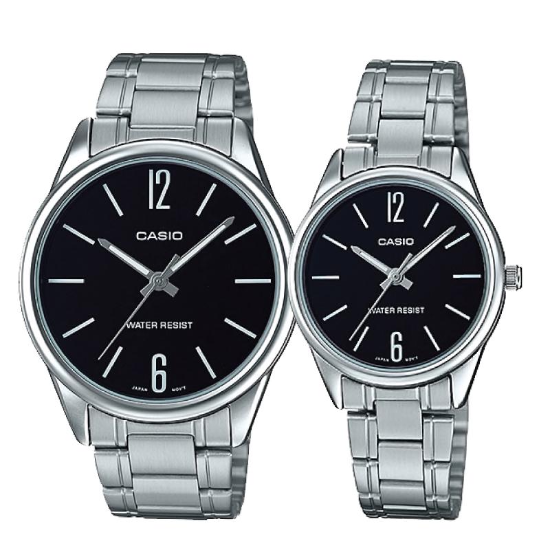 Casio Couple Stainless Steel Watch LTPV005D-1B MTPV005D-1B Watchspree