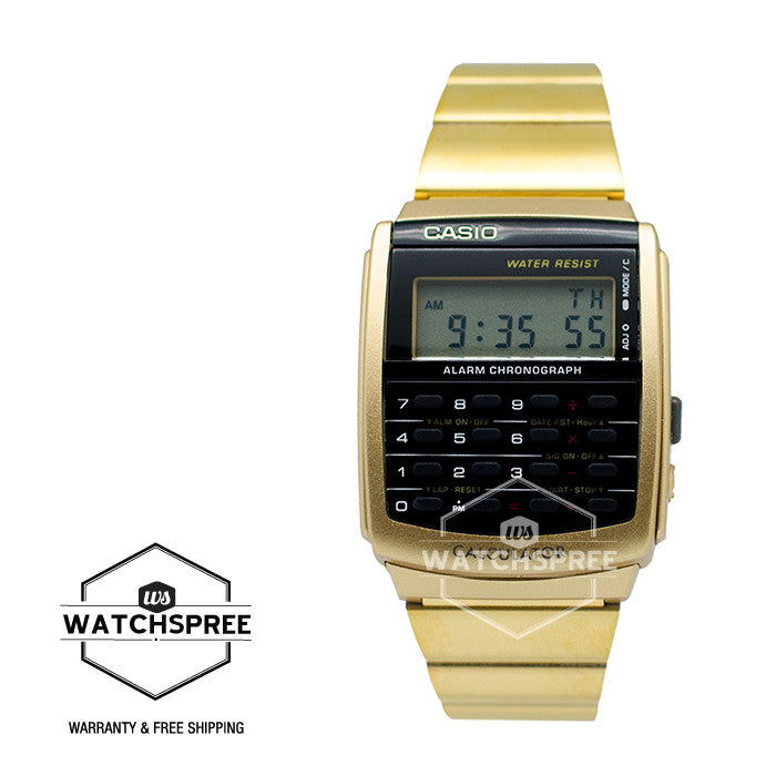 Casio Data Bank Series Gold Ion Plated Band Watch CA506G-9A Watchspree