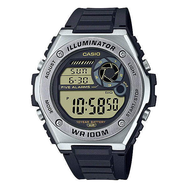 Casio Digital Black Resin Band Watch MWD100H-9A MWD-100H-9A Watchspree