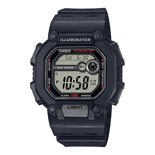 Casio Digital Black Resin Band Watch W737H-1A W-737H-1A Watchspree