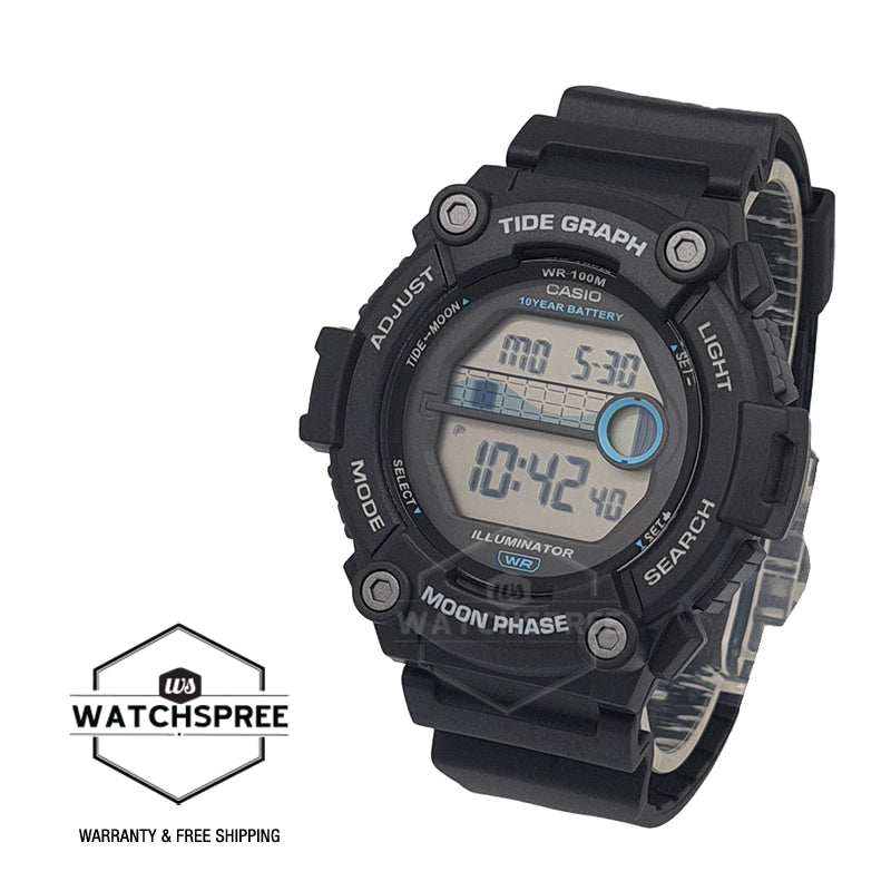 Casio Digital Black Resin Band Watch WS1300H-1A WS-1300H-1A Watchspree
