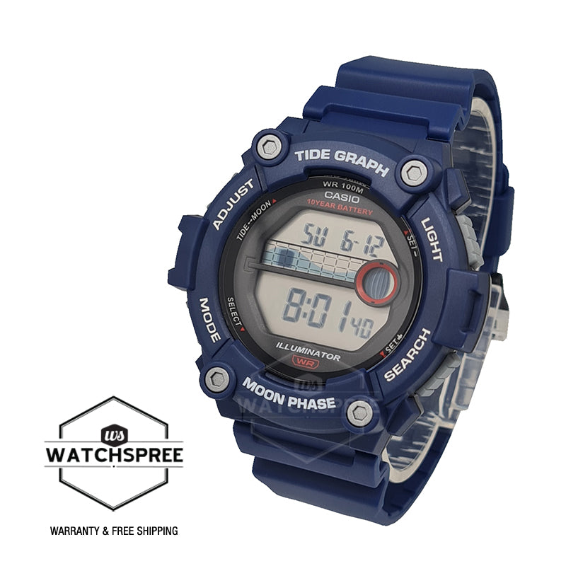 Casio Digital Blue Resin Band Watch WS1300H-2A WS-1300H-2A Watchspree