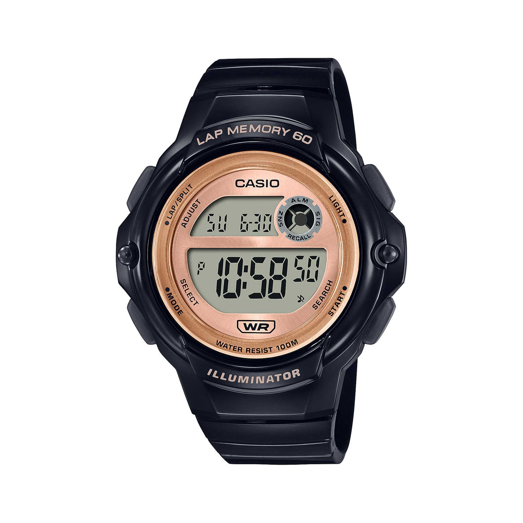 Casio Digital Dual Time Black Resin Band Watch LWS1200H-1A LWS-1200H-1A [Kids] Watchspree