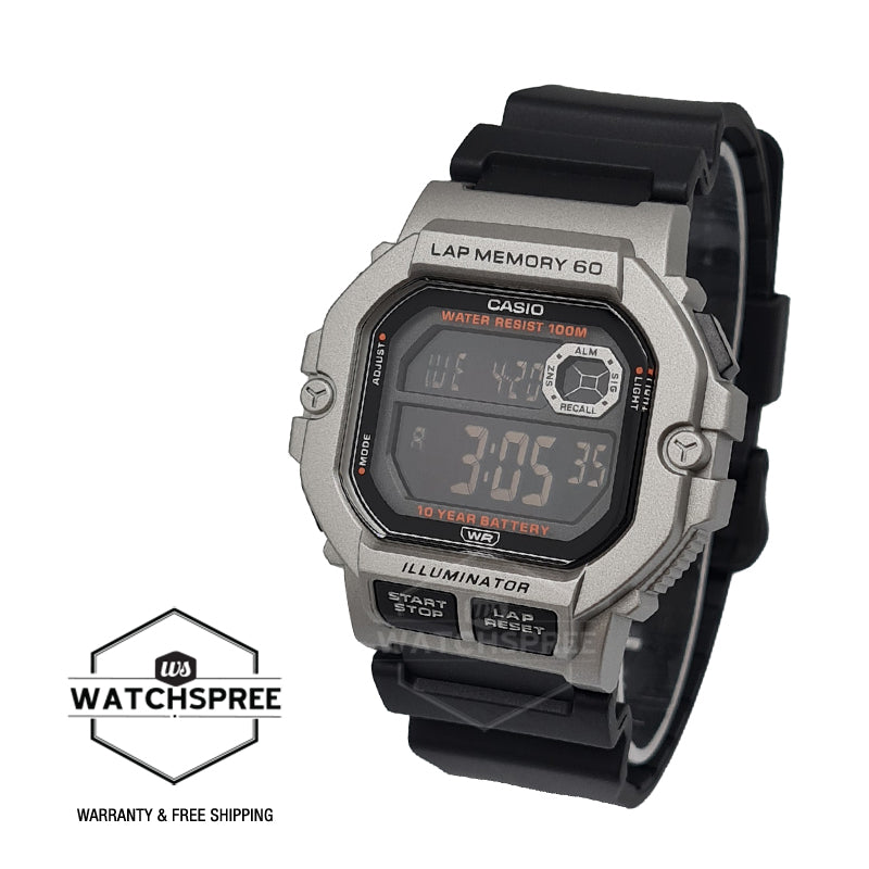 Casio Digital Dual Time Black Resin Band Watch WS1400H-1B WS-1400H-1B –  Watchspree
