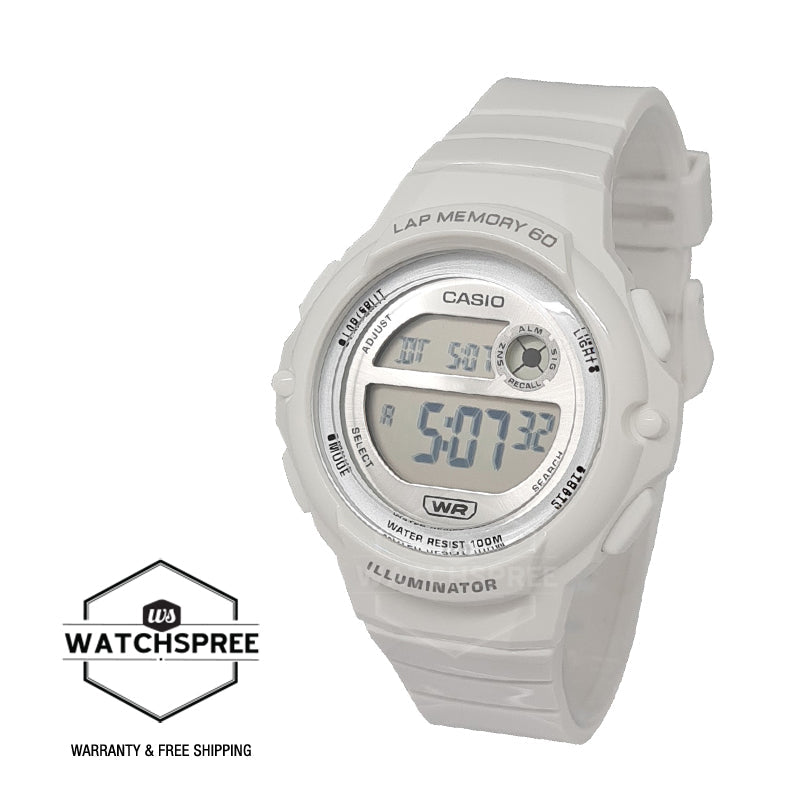 Casio Digital Dual Time White Resin Band Watch LWS1200H-7A1 LWS-1200H-7A1 [Kids] Watchspree