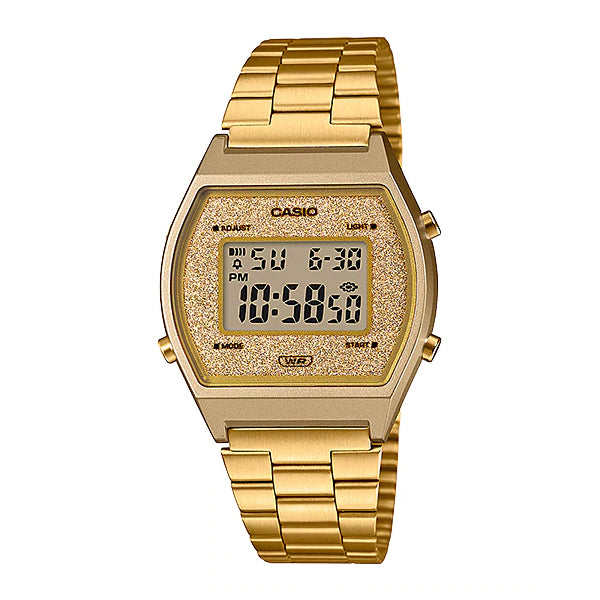 Casio Digital Gold Ion Plated Stainless Steel Band Watch B640WGG-9D B640WGG-9 Watchspree