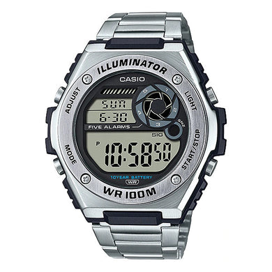 Casio Digital Stainless Steel Strap Watch MWD100HD-1A MWD-100HD-1A Watchspree