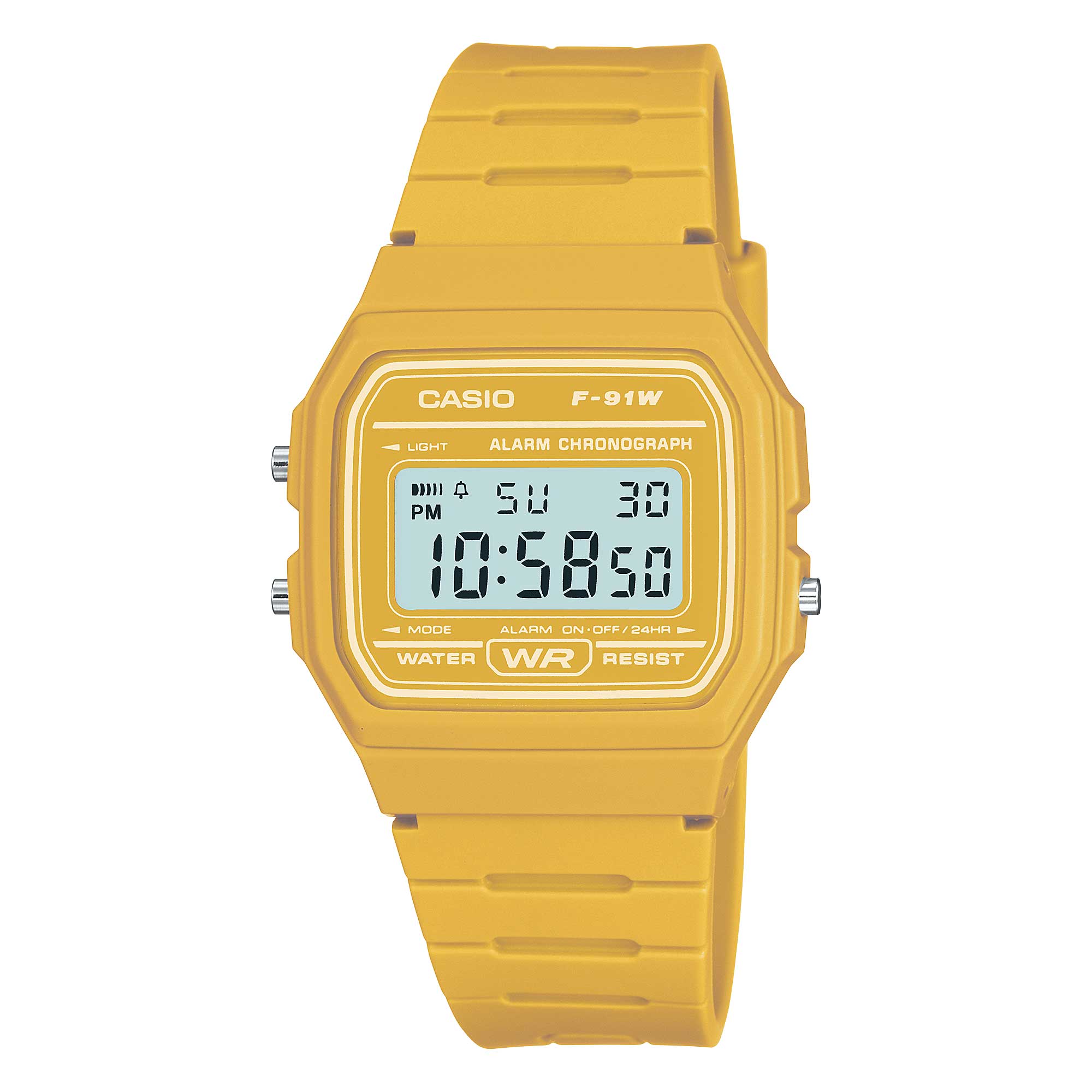 Casio Digital Yellow Resin Band Watch F91WC-9A F-91WC-9A [Kids] Watchspree