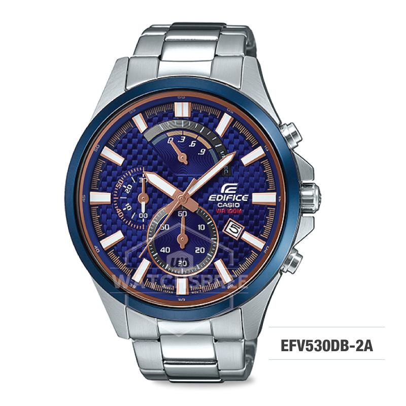 Casio Edifce Standard Chronograph Silver Stainless Steel Band Watch EFV530DB-2A EFV-530DB-2A Watchspree