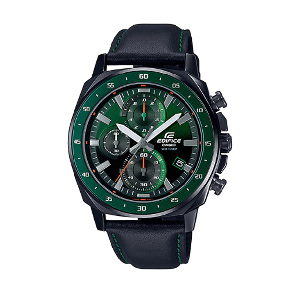 Casio Edifice Black Leather Strap Watch EFV600CL-3A EFV-600CL-3A Watchspree
