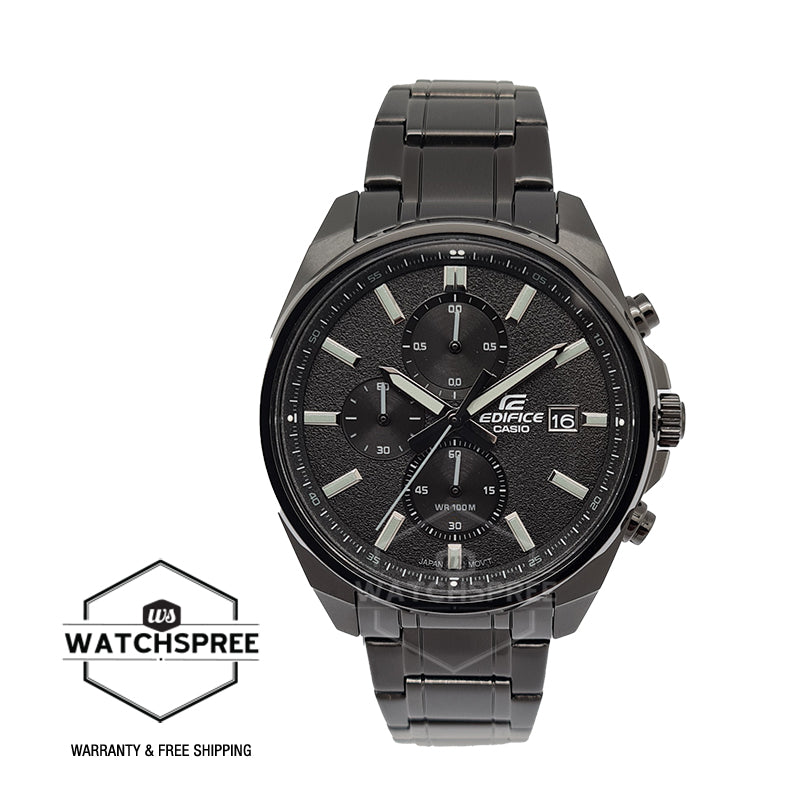 Casio Edifice Chronograph Black Ion Plated Stainless Steel Band Watch EFV610DC-1A EFV-610DC-1A Watchspree