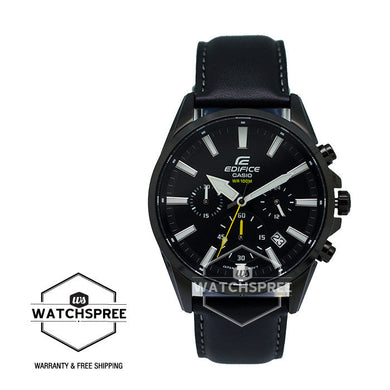 Casio Edifice Chronograph Black Leather Strap Watch EFV510BL-1A Watchspree