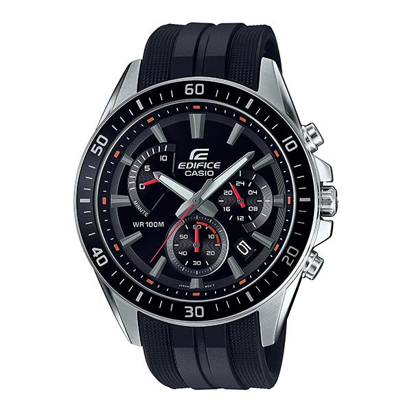 Casio Edifice Chronograph Black Resin Band Watch EFR552P-1A EFR-552P-1A Watchspree