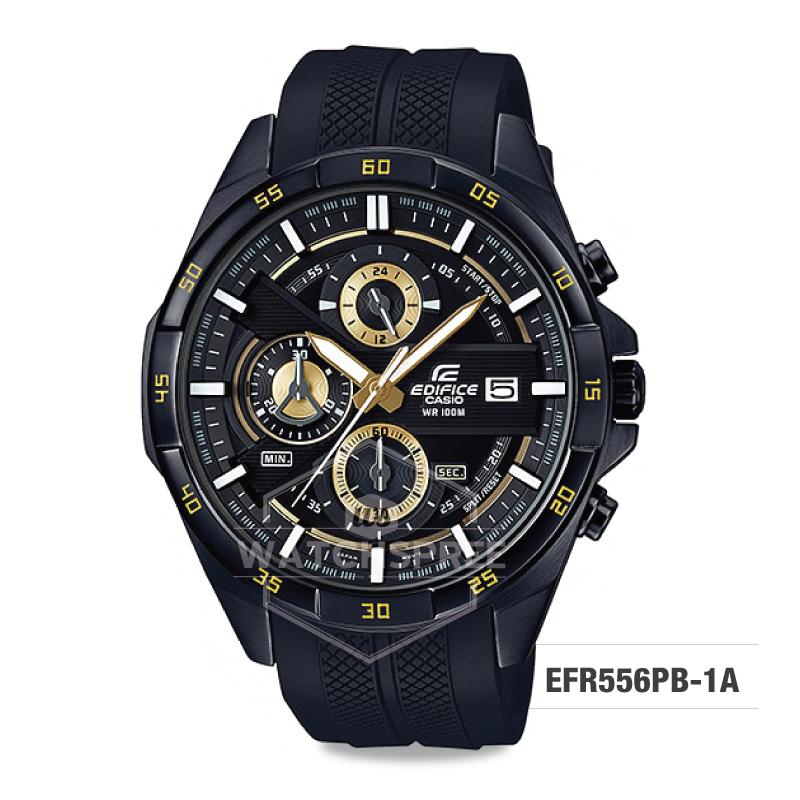 Casio Edifice Chronograph Black Resin Band Watch EFR556PB-1A EFR-556PB-1A Watchspree