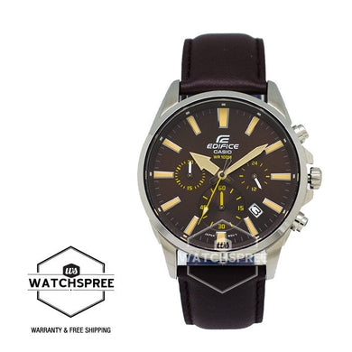 Casio Edifice Chronograph Brown Leather Strap Watch EFV510L-5A Watchspree