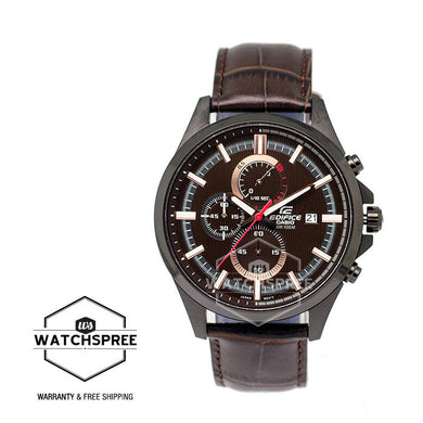 Casio Edifice Chronograph Dark Brown Leather Strap Watch EFV520BL-5A Watchspree