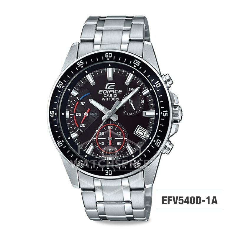 Casio Edifice Chronograph Stainless Steel Band Watch EFV540D-1A EFV-540D-1A Watchspree