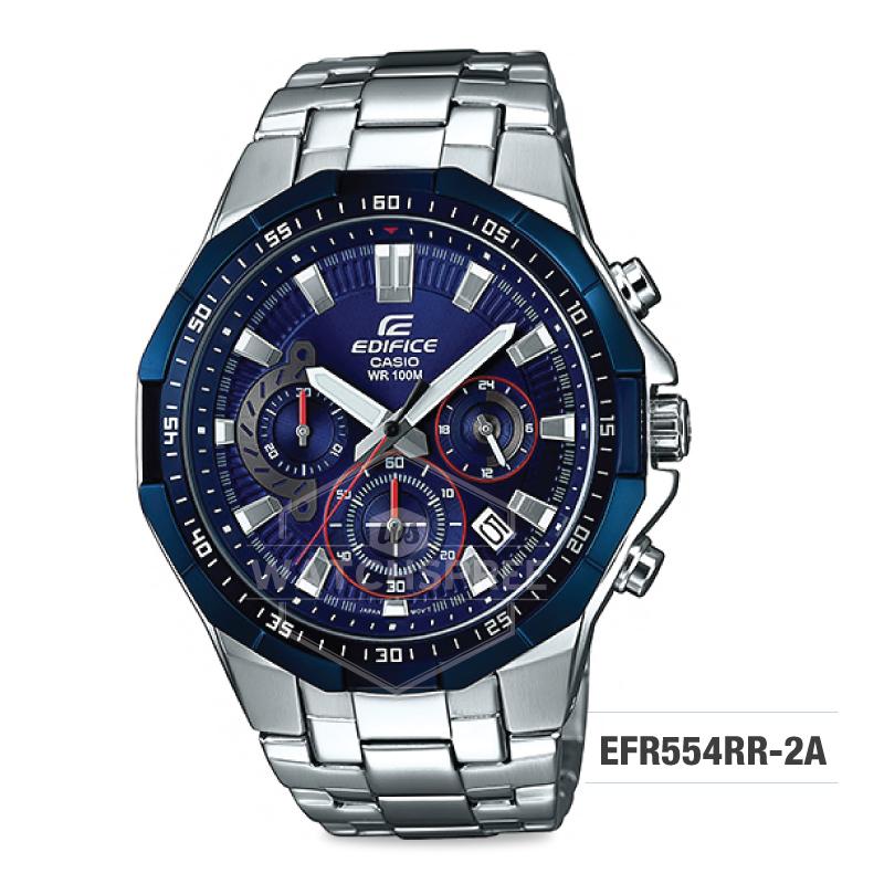 Casio Edifice Color Theme Racing Blue Concept Series Silver Stainless Steel Band Watch EFR554RR-2A Watchspree