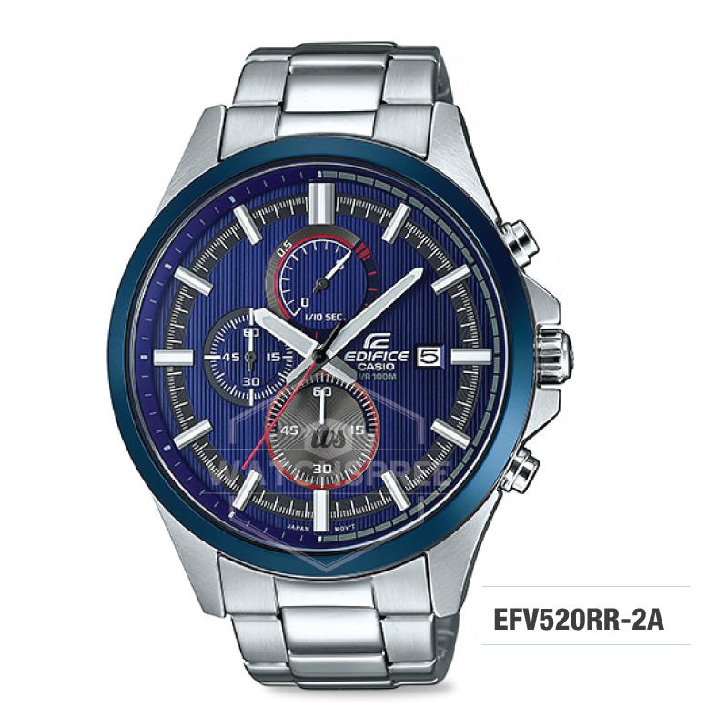 Casio Edifice Color Theme Racing Blue Concept Series Silver Stainless Steel Band Watch EFV520RR-2A Watchspree